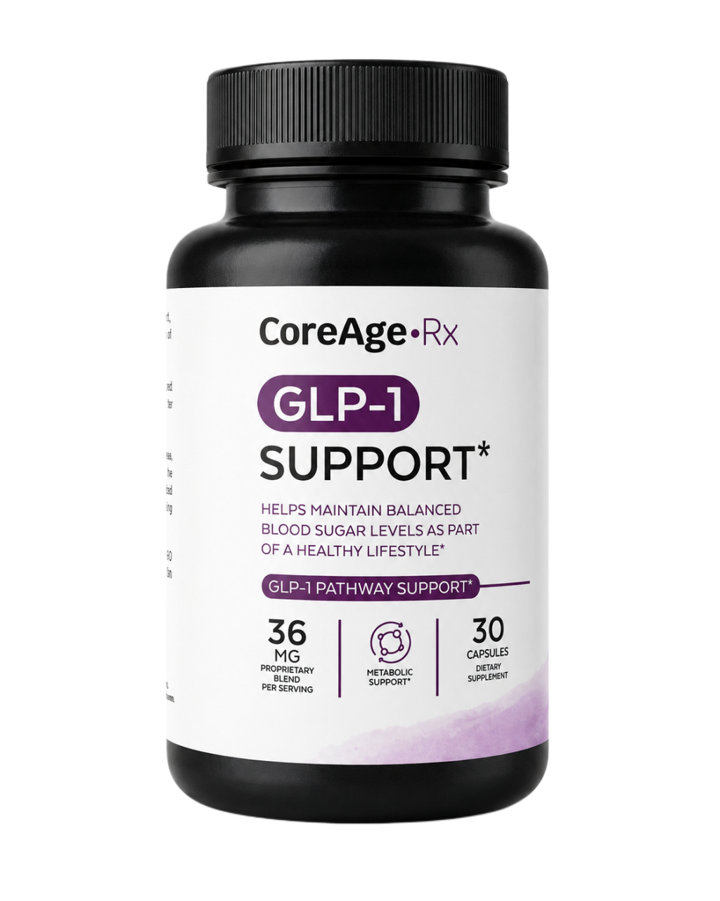 CoreAge Rx GLP-1 Support - 30 capsule dietary supplement bottle