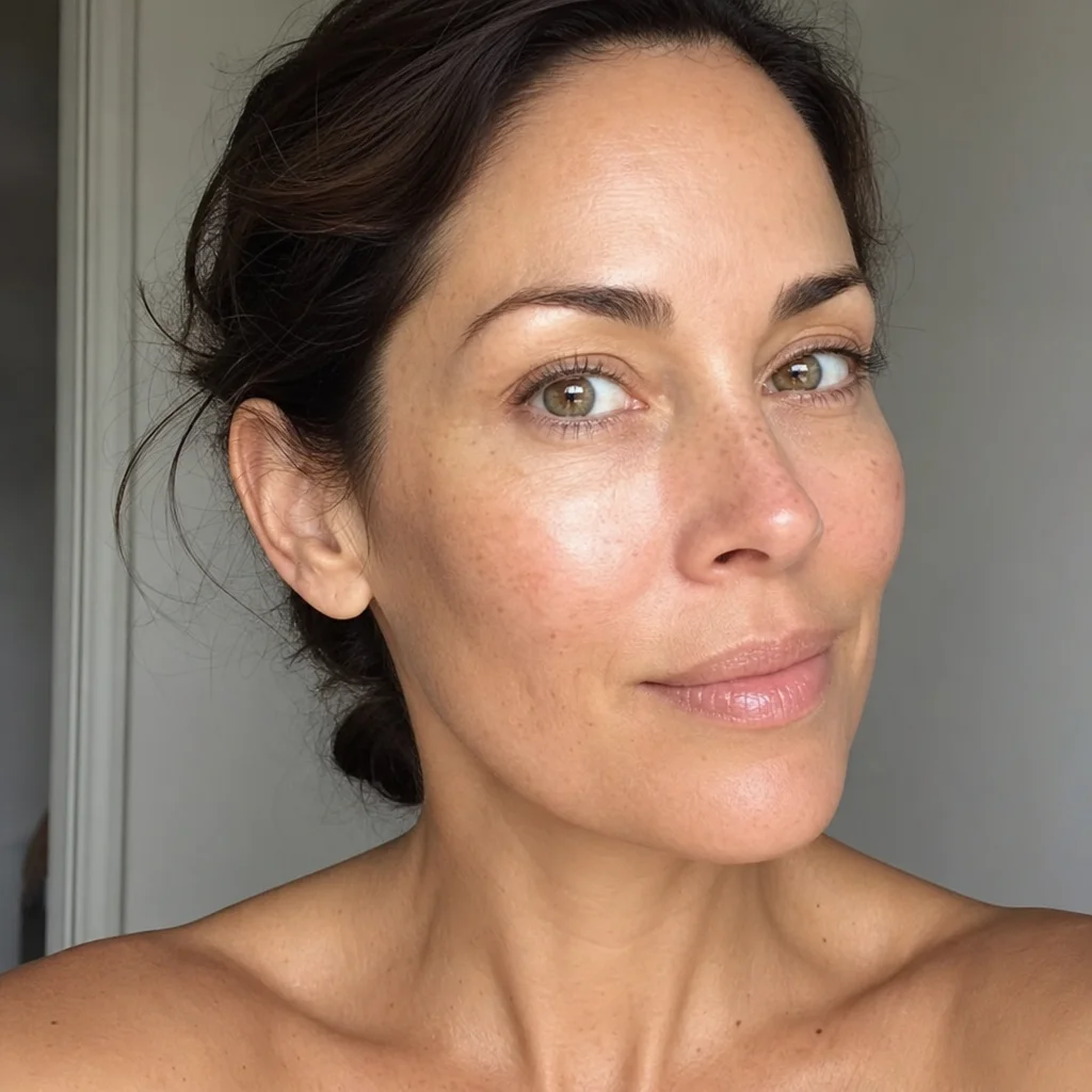 A CoreAge Rx customer with more even-looking skin