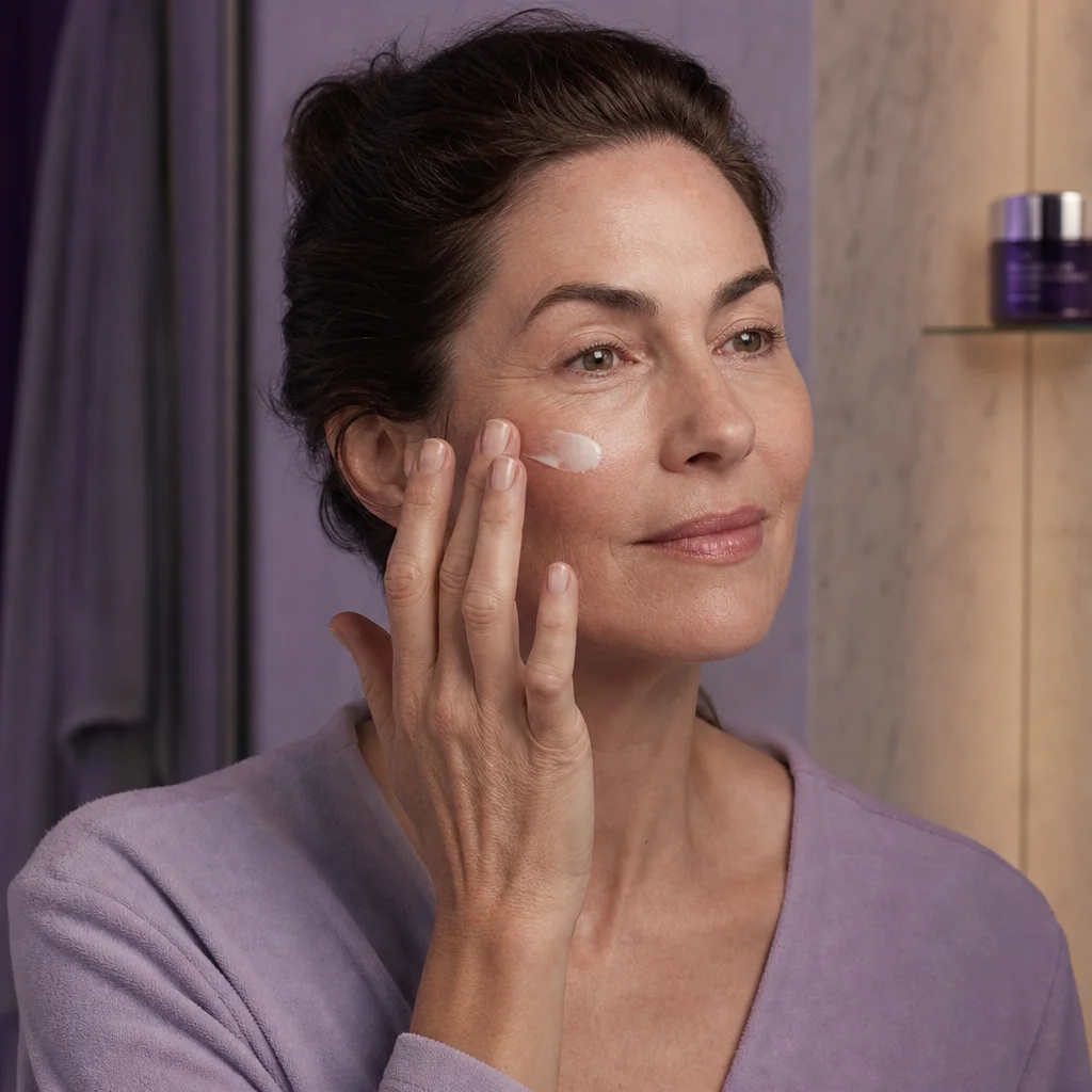 A CoreAge Rx customer with mature, glowing skin